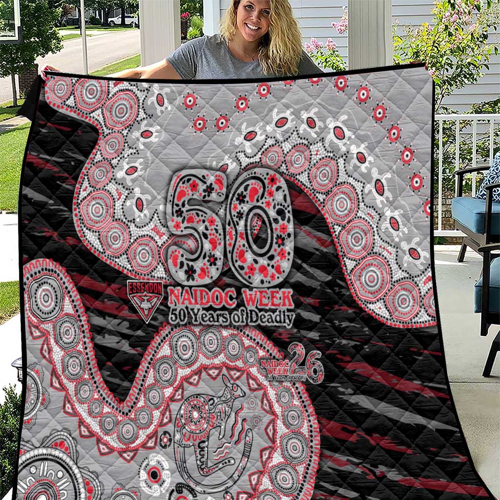 Essendon Bombers NAIDOC Week 2026 Quilt Australian Aboriginal Dot Art Dreamtime Pattern Style