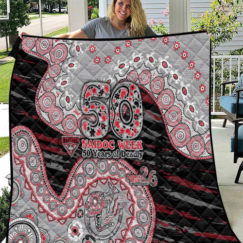 Essendon Bombers NAIDOC Week 2026 Quilt Australian Aboriginal Dot Art Dreamtime Pattern Style