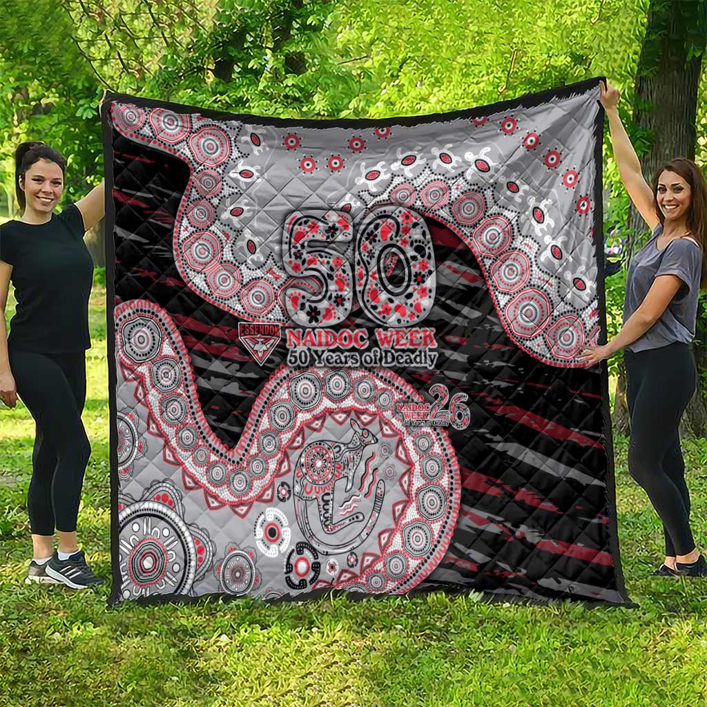 Essendon Bombers NAIDOC Week 2026 Quilt Australian Aboriginal Dot Art Dreamtime Pattern Style
