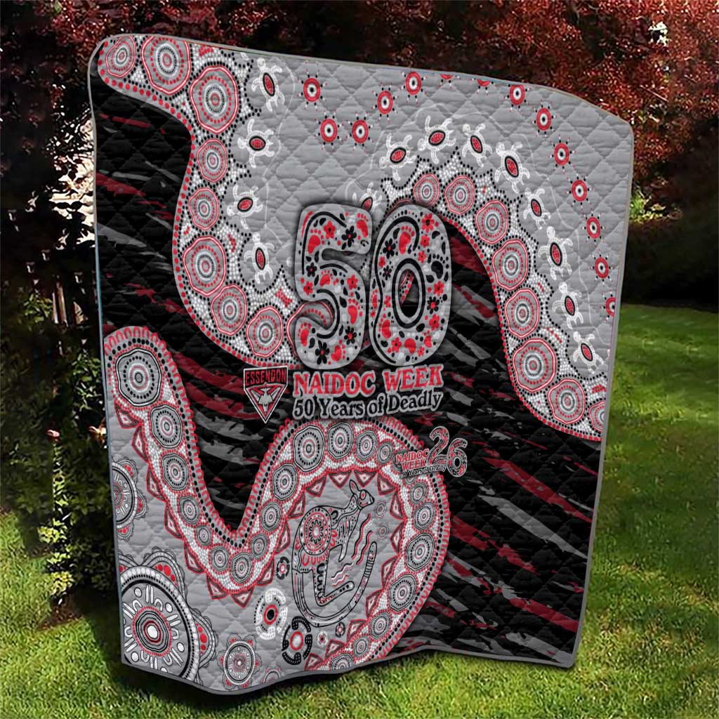 Essendon Bombers NAIDOC Week 2026 Quilt Australian Aboriginal Dot Art Dreamtime Pattern Style