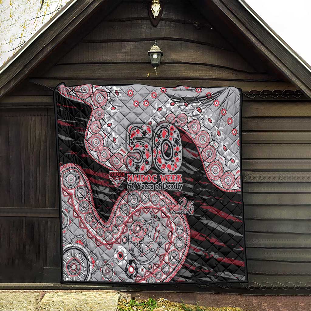 Essendon Bombers NAIDOC Week 2026 Quilt Australian Aboriginal Dot Art Dreamtime Pattern Style