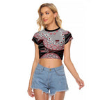 Essendon Bombers NAIDOC Week 2026 Raglan Cropped T Shirt Australian Aboriginal Dot Art Dreamtime Pattern Style