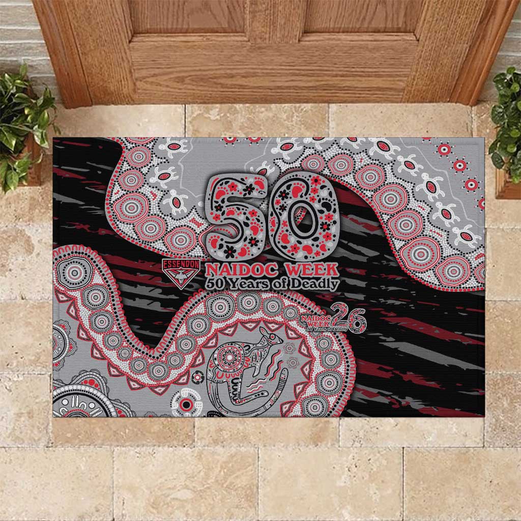 Essendon Bombers NAIDOC Week 2026 Rubber Doormat Australian Aboriginal Dot Art Dreamtime Pattern Style
