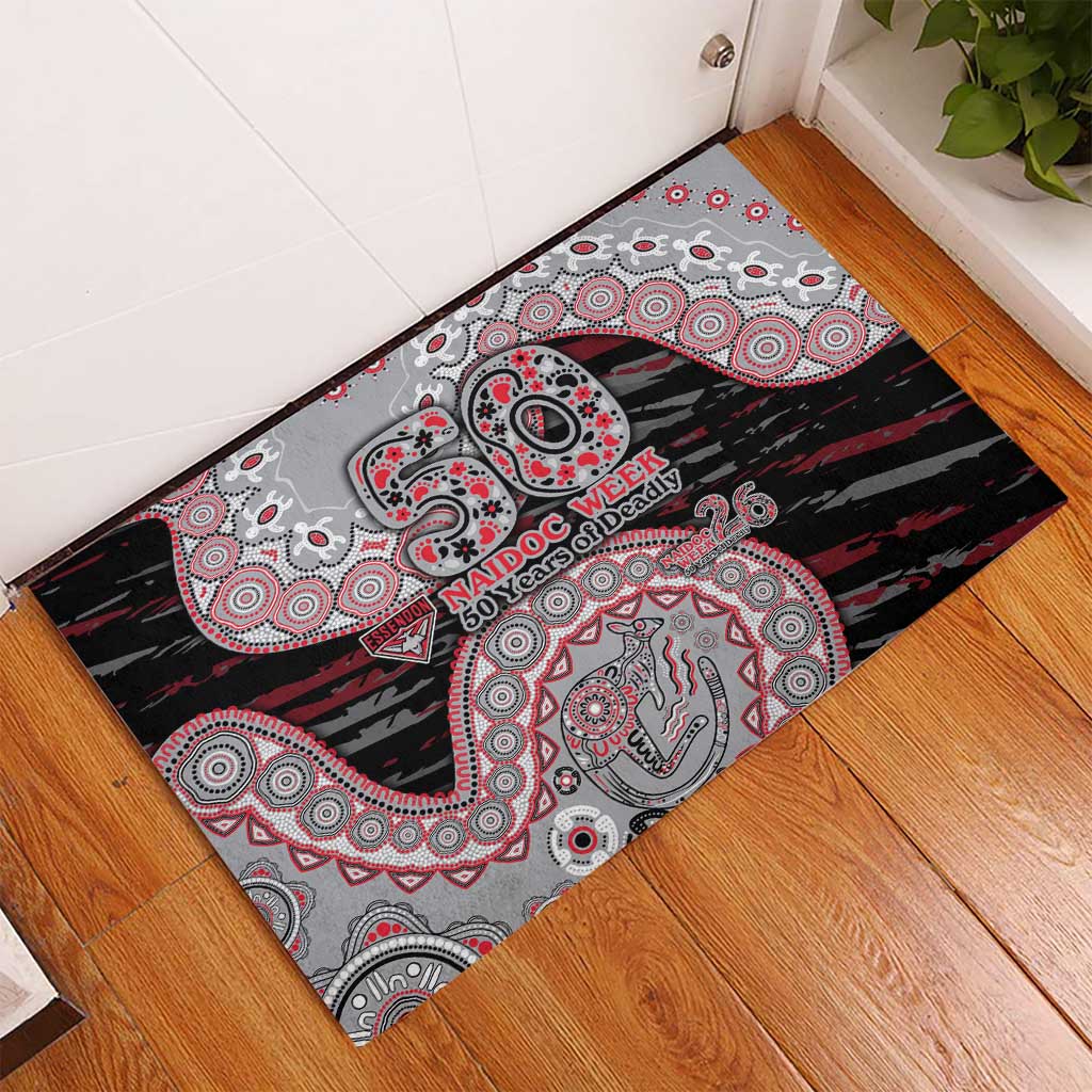 Essendon Bombers NAIDOC Week 2026 Rubber Doormat Australian Aboriginal Dot Art Dreamtime Pattern Style