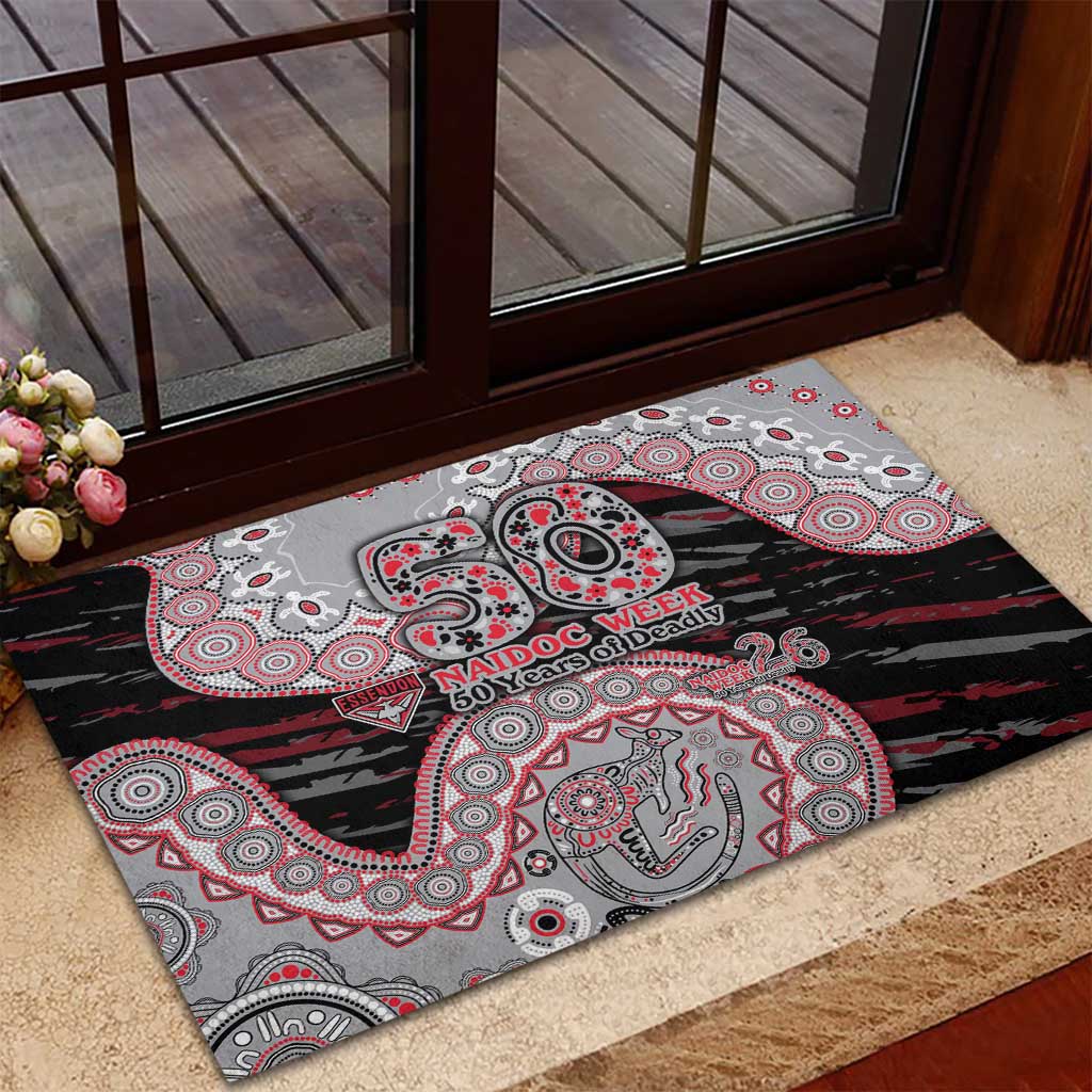 Essendon Bombers NAIDOC Week 2026 Rubber Doormat Australian Aboriginal Dot Art Dreamtime Pattern Style