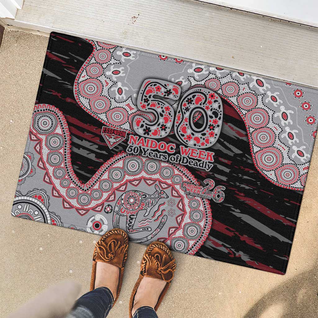Essendon Bombers NAIDOC Week 2026 Rubber Doormat Australian Aboriginal Dot Art Dreamtime Pattern Style