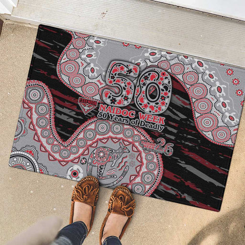Essendon Bombers NAIDOC Week 2026 Rubber Doormat Australian Aboriginal Dot Art Dreamtime Pattern Style