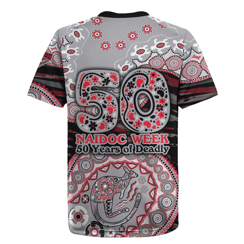 Essendon Bombers NAIDOC Week 2026 Rugby Jersey Australian Aboriginal Dot Art Dreamtime Pattern Style