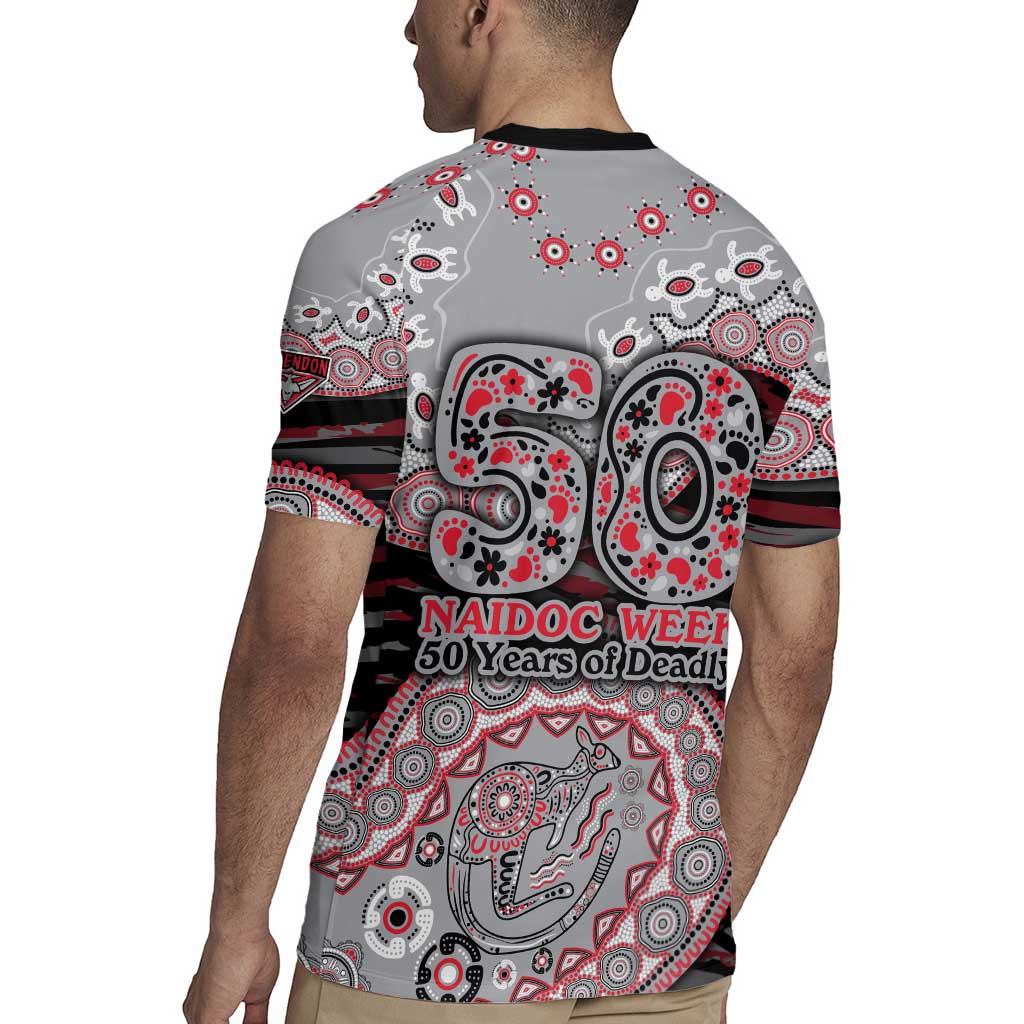 Essendon Bombers NAIDOC Week 2026 Rugby Jersey Australian Aboriginal Dot Art Dreamtime Pattern Style
