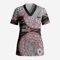 Essendon Bombers NAIDOC Week 2026 Scrub Top Australian Aboriginal Dot Art Dreamtime Pattern Style