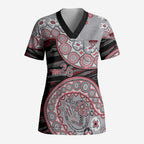 Essendon Bombers NAIDOC Week 2026 Scrub Top Australian Aboriginal Dot Art Dreamtime Pattern Style