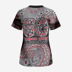Essendon Bombers NAIDOC Week 2026 Scrub Top Australian Aboriginal Dot Art Dreamtime Pattern Style