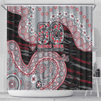 Essendon Bombers NAIDOC Week 2026 Shower Curtain Australian Aboriginal Dot Art Dreamtime Pattern Style