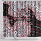 Essendon Bombers NAIDOC Week 2026 Shower Curtain Australian Aboriginal Dot Art Dreamtime Pattern Style