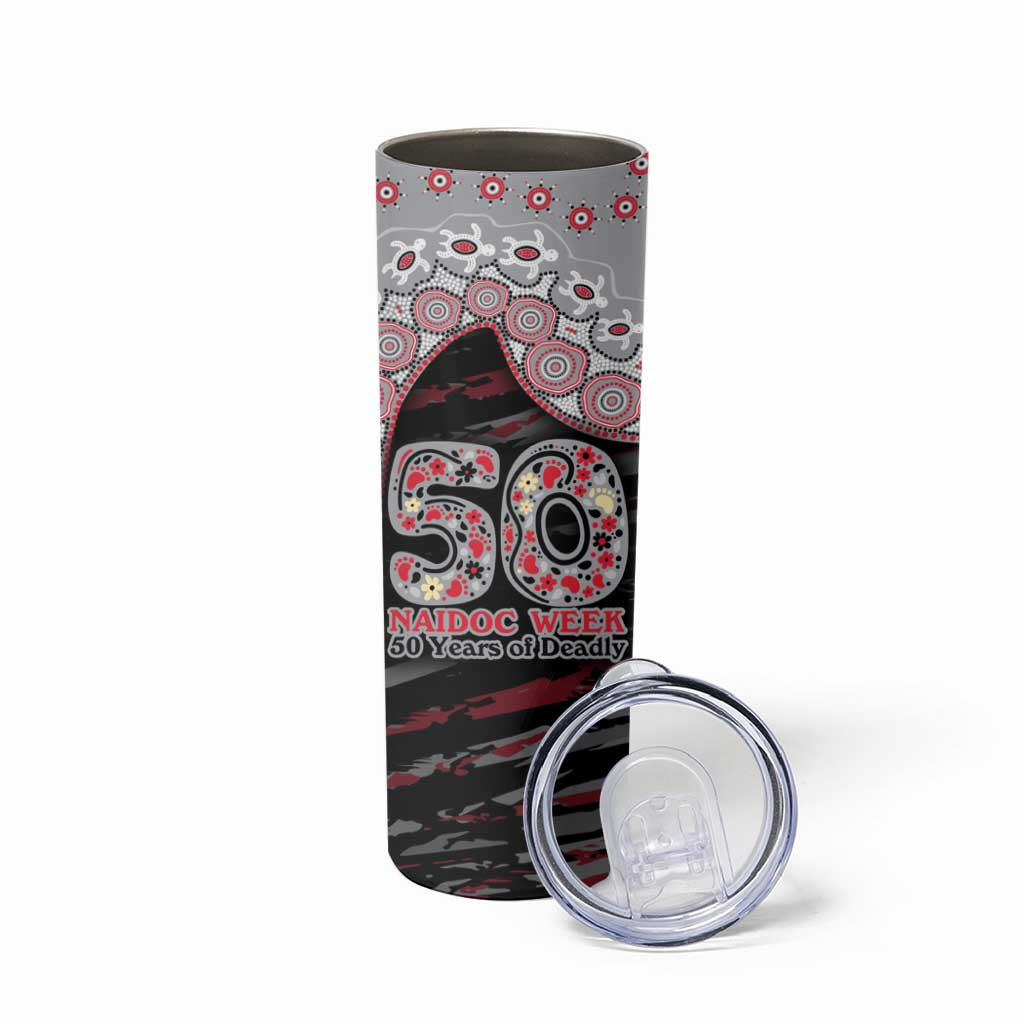 Essendon Bombers NAIDOC Week 2026 Skinny Tumbler Australian Aboriginal Dot Art Dreamtime Pattern Style