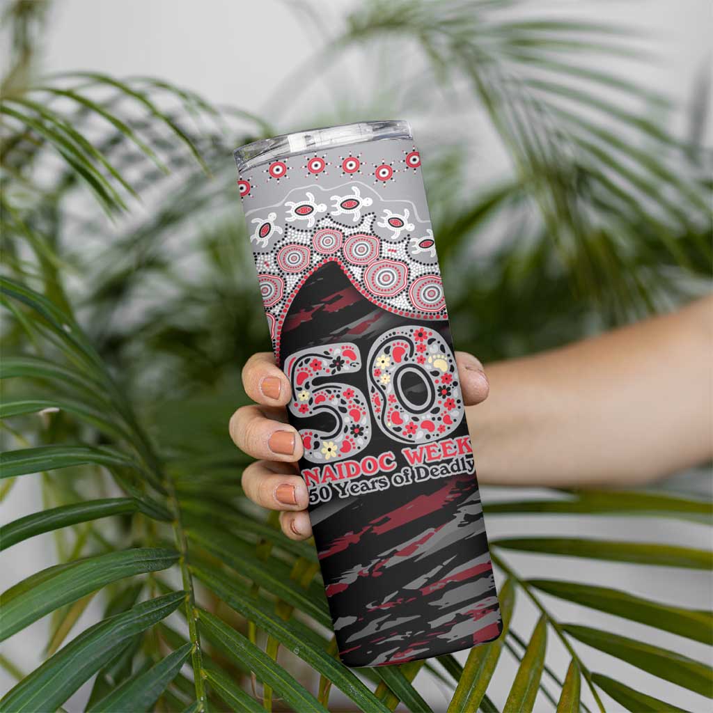 Essendon Bombers NAIDOC Week 2026 Skinny Tumbler Australian Aboriginal Dot Art Dreamtime Pattern Style