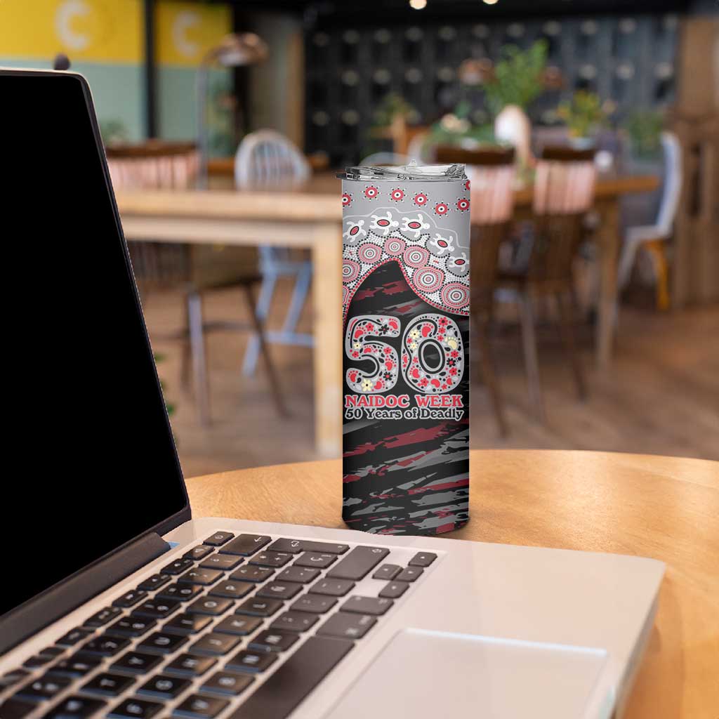 Essendon Bombers NAIDOC Week 2026 Skinny Tumbler Australian Aboriginal Dot Art Dreamtime Pattern Style