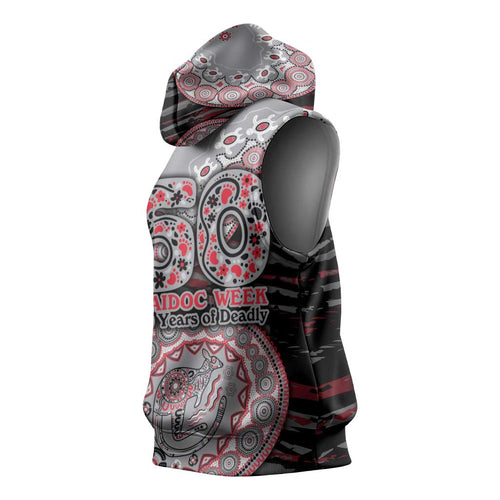 Essendon Bombers NAIDOC Week 2026 Sleeveless Hoodie Australian Aboriginal Dot Art Dreamtime Pattern Style