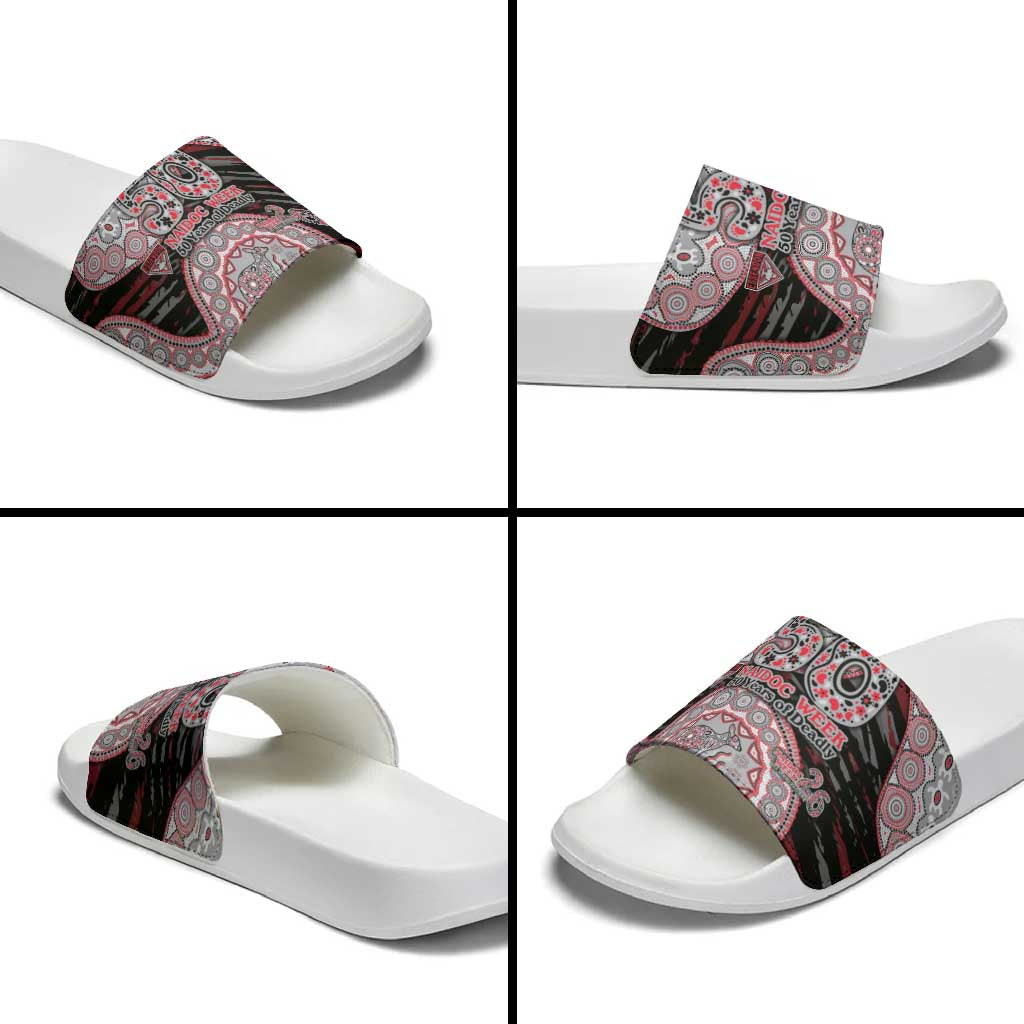 Essendon Bombers NAIDOC Week 2026 Slide Sandals Australian Aboriginal Dot Art Dreamtime Pattern Style