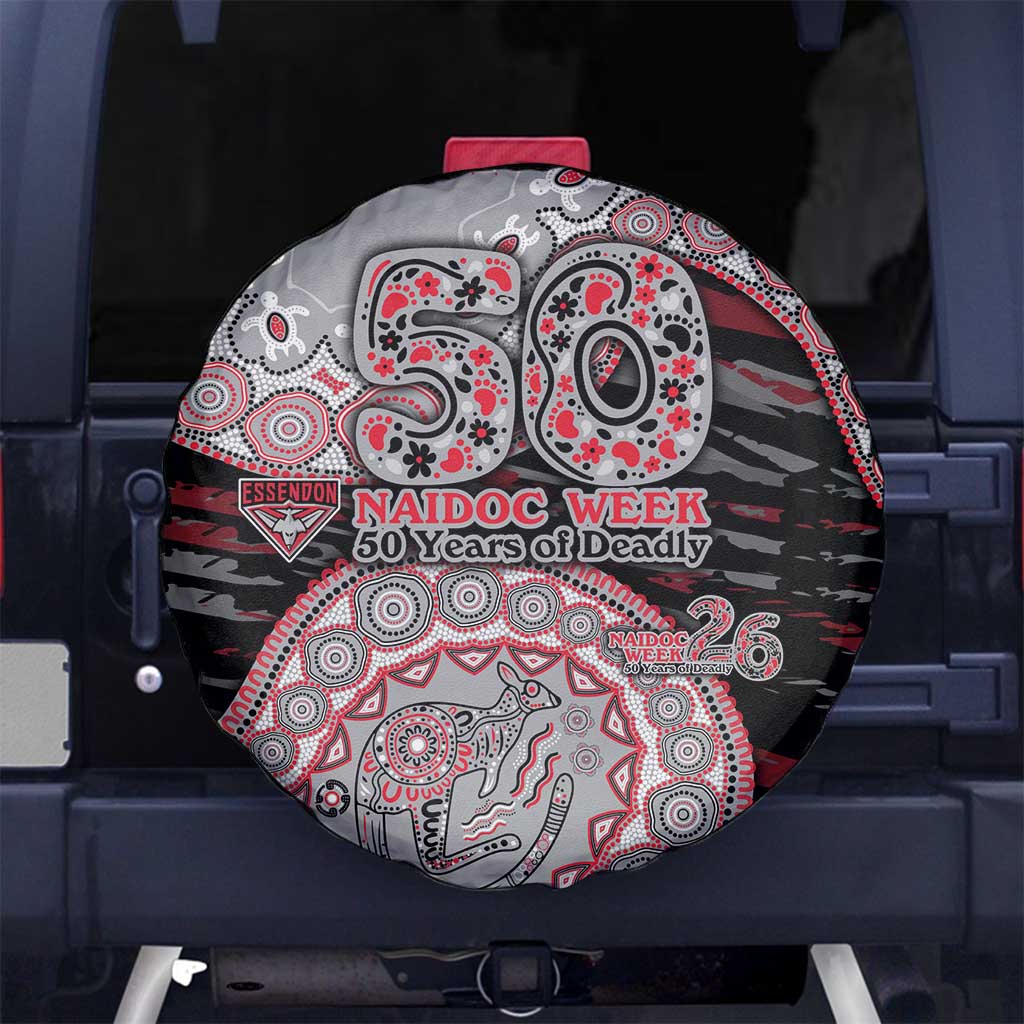 Essendon Bombers NAIDOC Week 2026 Spare Tire Cover Australian Aboriginal Dot Art Dreamtime Pattern Style