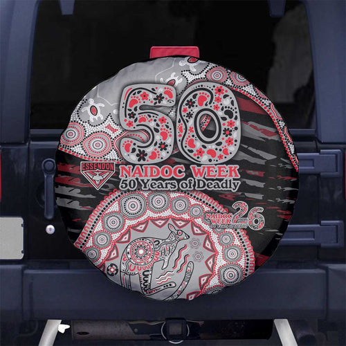 Essendon Bombers NAIDOC Week 2026 Spare Tire Cover Australian Aboriginal Dot Art Dreamtime Pattern Style