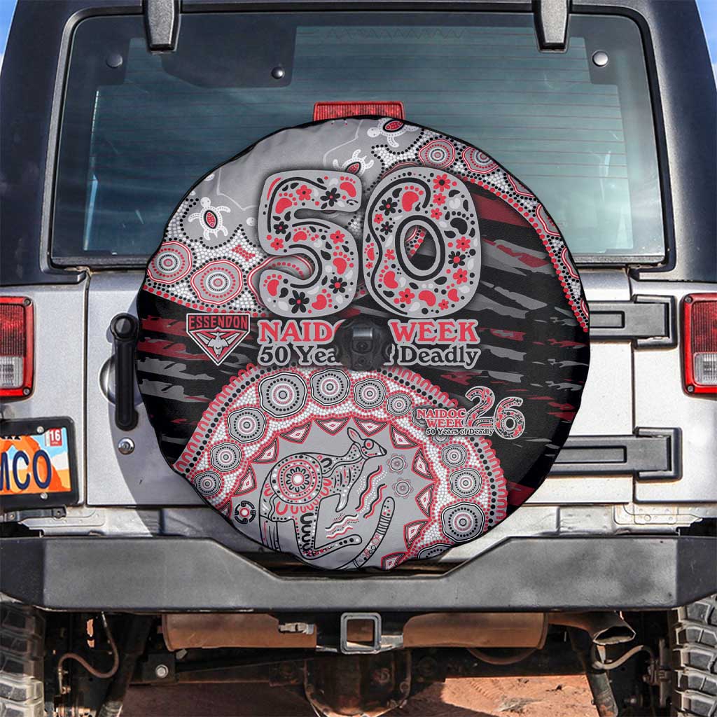 Essendon Bombers NAIDOC Week 2026 Spare Tire Cover Australian Aboriginal Dot Art Dreamtime Pattern Style
