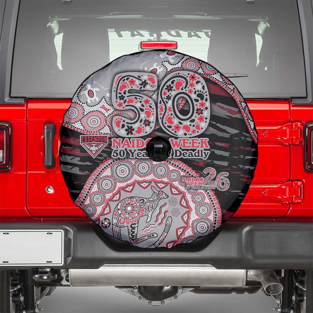Essendon Bombers NAIDOC Week 2026 Spare Tire Cover Australian Aboriginal Dot Art Dreamtime Pattern Style