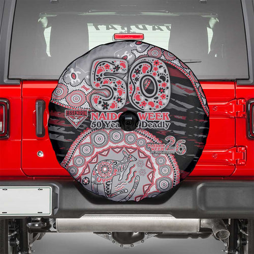 Essendon Bombers NAIDOC Week 2026 Spare Tire Cover Australian Aboriginal Dot Art Dreamtime Pattern Style