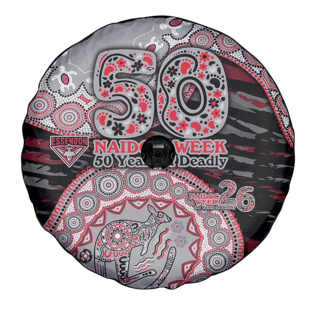 Essendon Bombers NAIDOC Week 2026 Spare Tire Cover Australian Aboriginal Dot Art Dreamtime Pattern Style