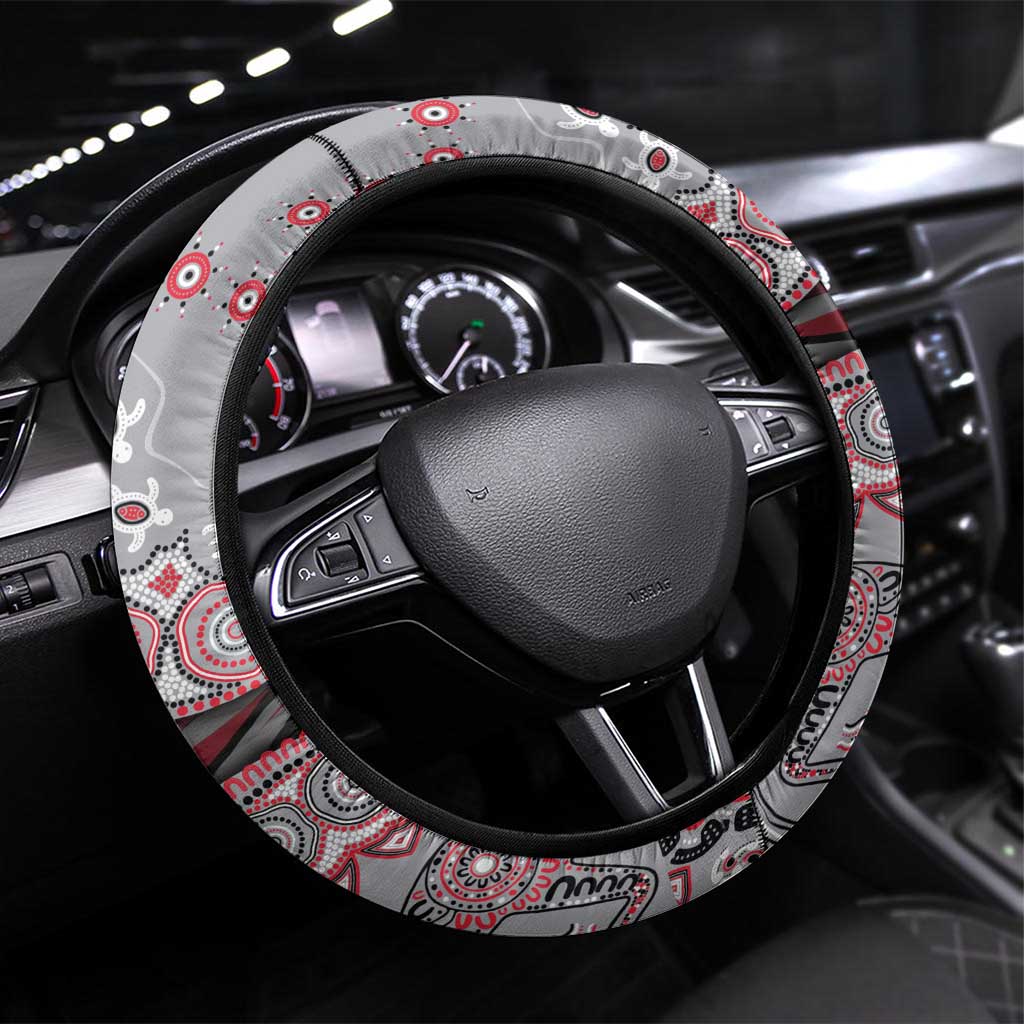 Essendon Bombers NAIDOC Week 2026 Steering Wheel Cover Australian Aboriginal Dot Art Dreamtime Pattern Style
