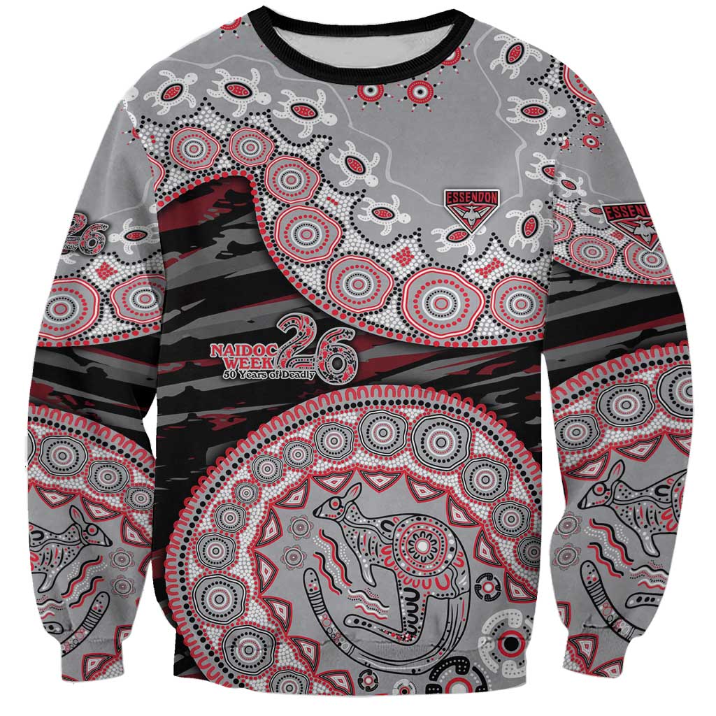Essendon Bombers NAIDOC Week 2026 Sweatshirt Australian Aboriginal Dot Art Dreamtime Pattern Style