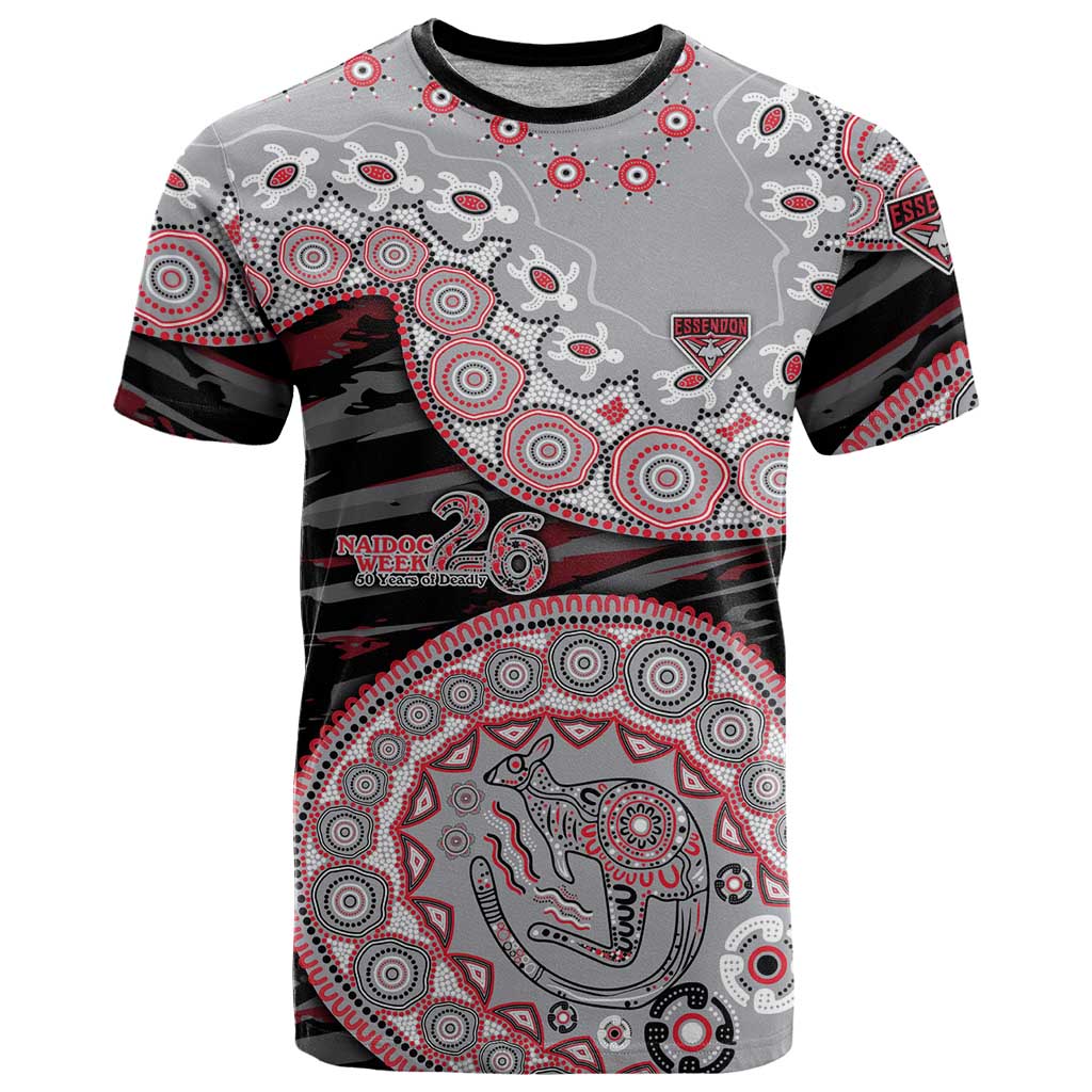 Essendon Bombers NAIDOC Week 2026 T Shirt Australian Aboriginal Dot Art Dreamtime Pattern Style