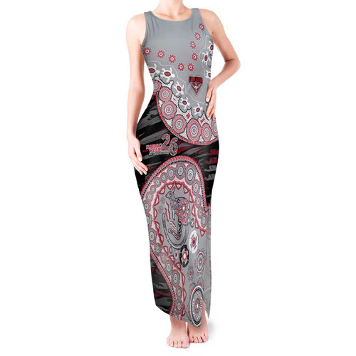 Essendon Bombers NAIDOC Week 2026 Tank Maxi Dress Australian Aboriginal Dot Art Dreamtime Pattern Style