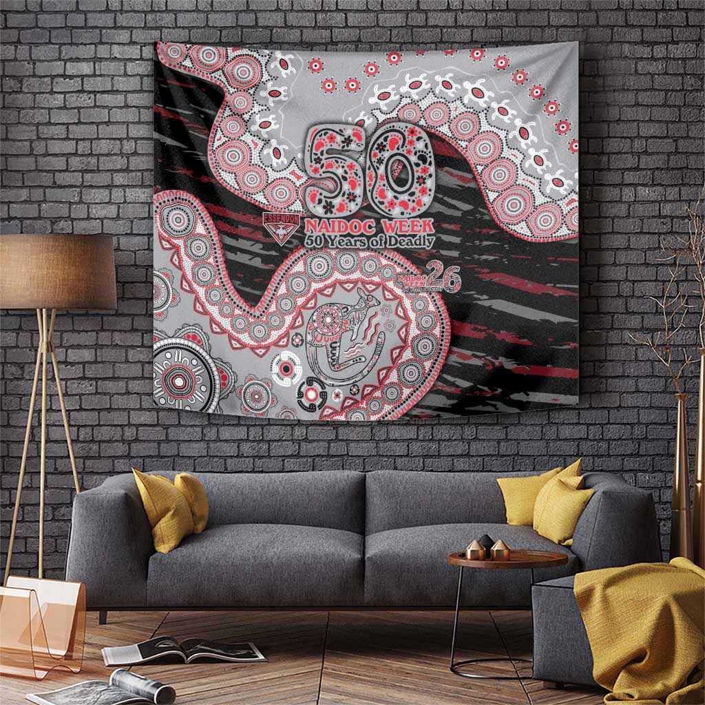 Essendon Bombers NAIDOC Week 2026 Tapestry Australian Aboriginal Dot Art Dreamtime Pattern Style
