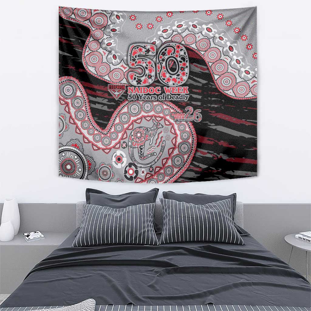 Essendon Bombers NAIDOC Week 2026 Tapestry Australian Aboriginal Dot Art Dreamtime Pattern Style