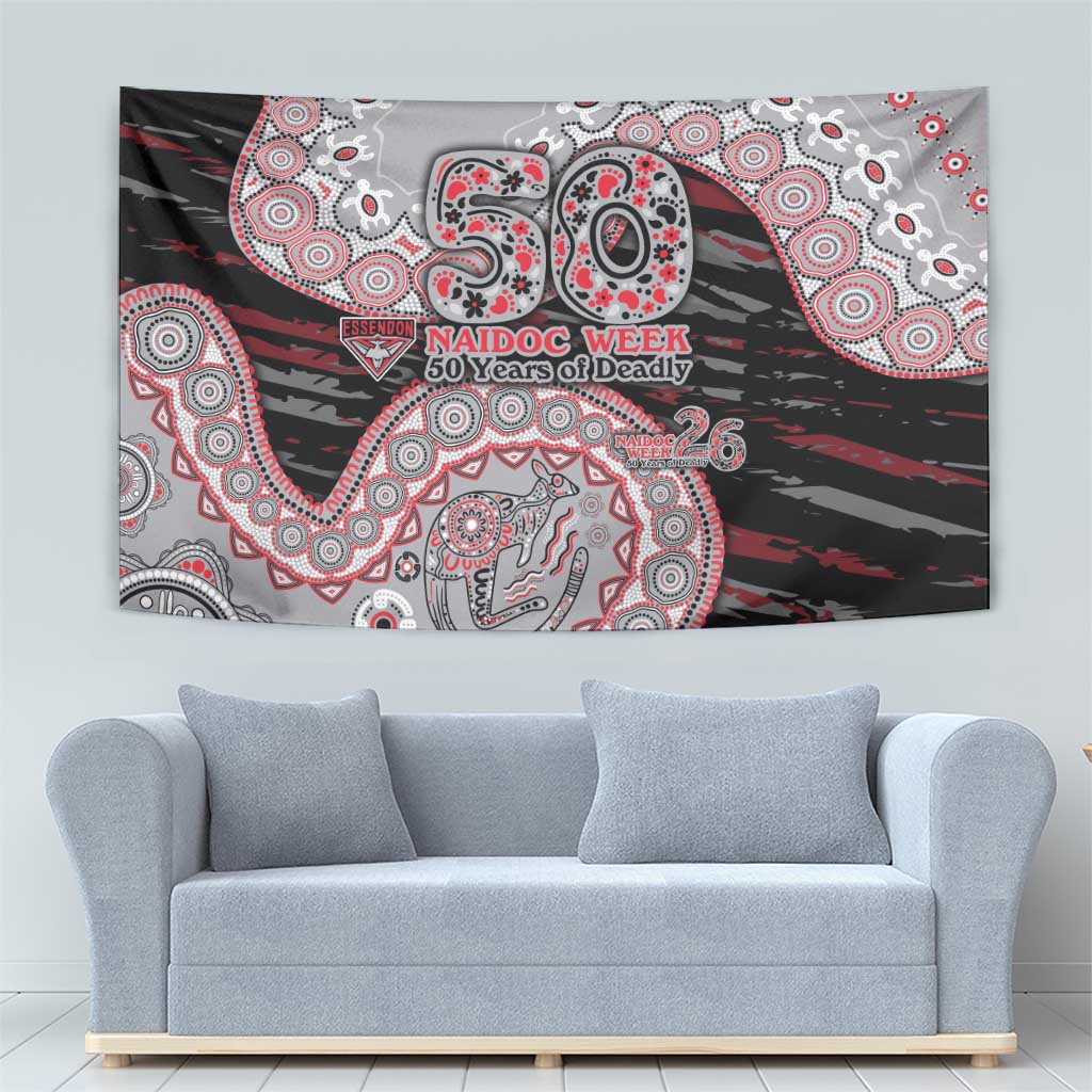 Essendon Bombers NAIDOC Week 2026 Tapestry Australian Aboriginal Dot Art Dreamtime Pattern Style