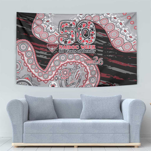 Essendon Bombers NAIDOC Week 2026 Tapestry Australian Aboriginal Dot Art Dreamtime Pattern Style