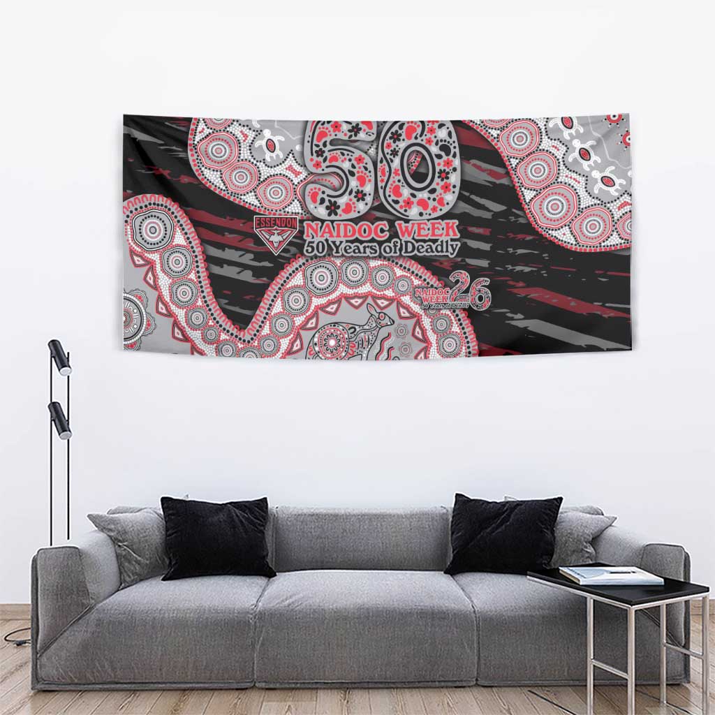 Essendon Bombers NAIDOC Week 2026 Tapestry Australian Aboriginal Dot Art Dreamtime Pattern Style