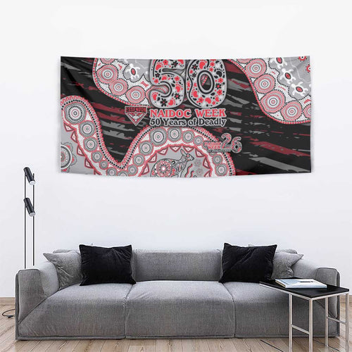 Essendon Bombers NAIDOC Week 2026 Tapestry Australian Aboriginal Dot Art Dreamtime Pattern Style