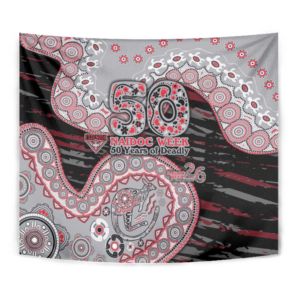 Essendon Bombers NAIDOC Week 2026 Tapestry Australian Aboriginal Dot Art Dreamtime Pattern Style