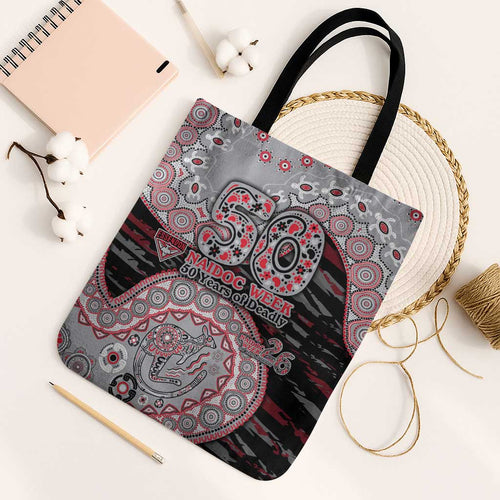 Essendon Bombers NAIDOC Week 2026 Tote Bag Australian Aboriginal Dot Art Dreamtime Pattern Style