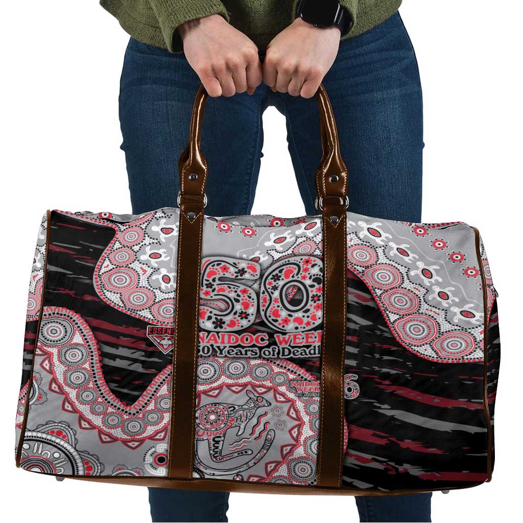 Essendon Bombers NAIDOC Week 2026 Travel Bag Australian Aboriginal Dot Art Dreamtime Pattern Style