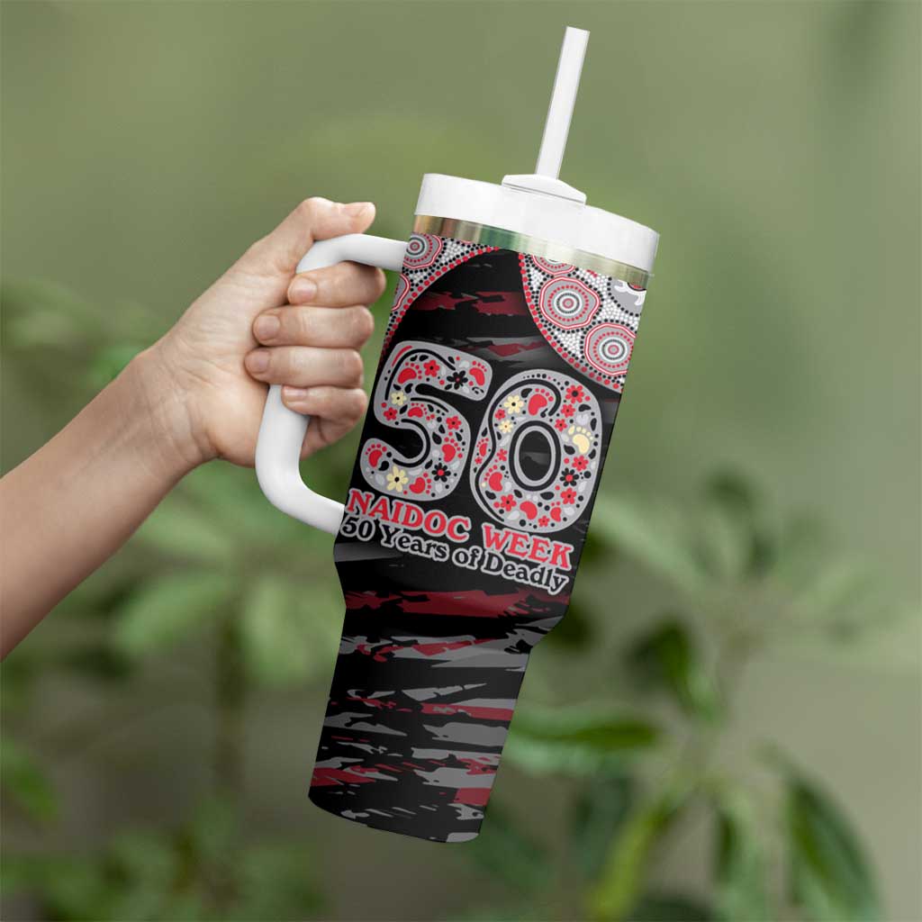Essendon Bombers NAIDOC Week 2026 Tumbler With Handle Australian Aboriginal Dot Art Dreamtime Pattern Style