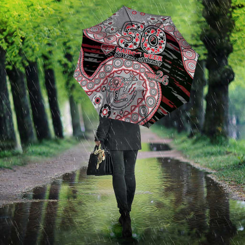 Essendon Bombers NAIDOC Week 2026 Umbrella Australian Aboriginal Dot Art Dreamtime Pattern Style