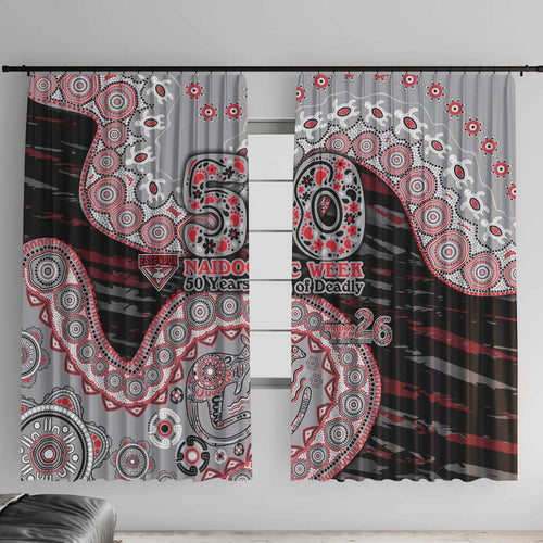 Essendon Bombers NAIDOC Week 2026 Window Curtain Australian Aboriginal Dot Art Dreamtime Pattern Style