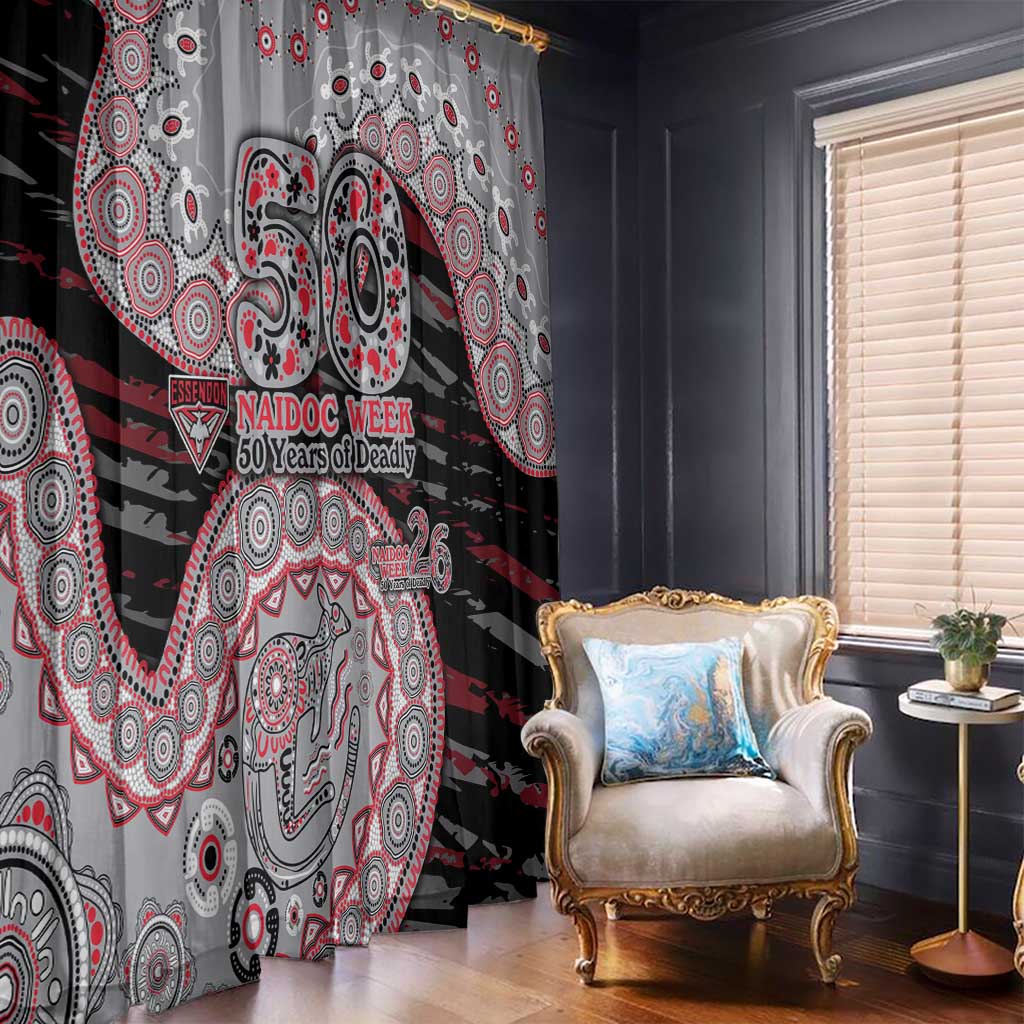 Essendon Bombers NAIDOC Week 2026 Window Curtain Australian Aboriginal Dot Art Dreamtime Pattern Style