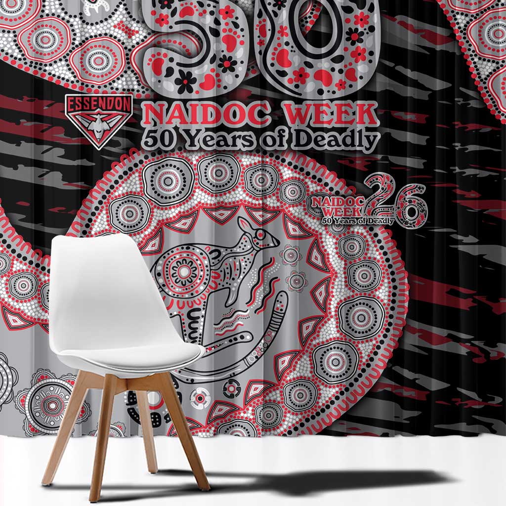 Essendon Bombers NAIDOC Week 2026 Window Curtain Australian Aboriginal Dot Art Dreamtime Pattern Style