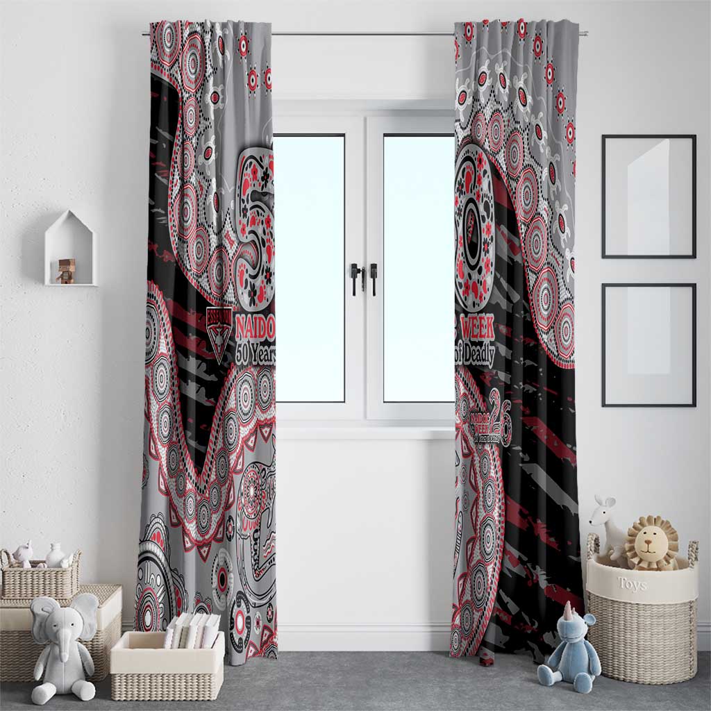 Essendon Bombers NAIDOC Week 2026 Window Curtain Australian Aboriginal Dot Art Dreamtime Pattern Style