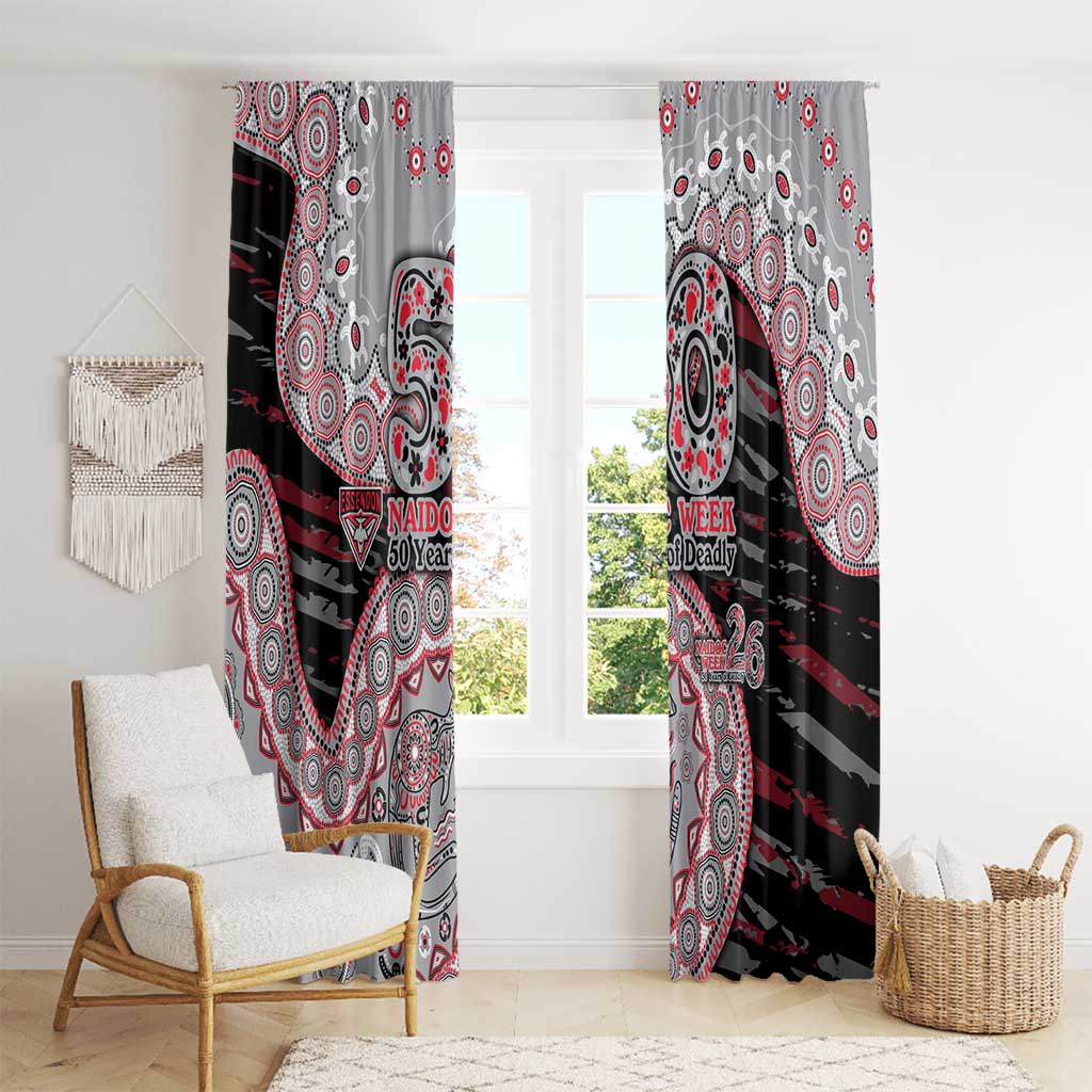 Essendon Bombers NAIDOC Week 2026 Window Curtain Australian Aboriginal Dot Art Dreamtime Pattern Style