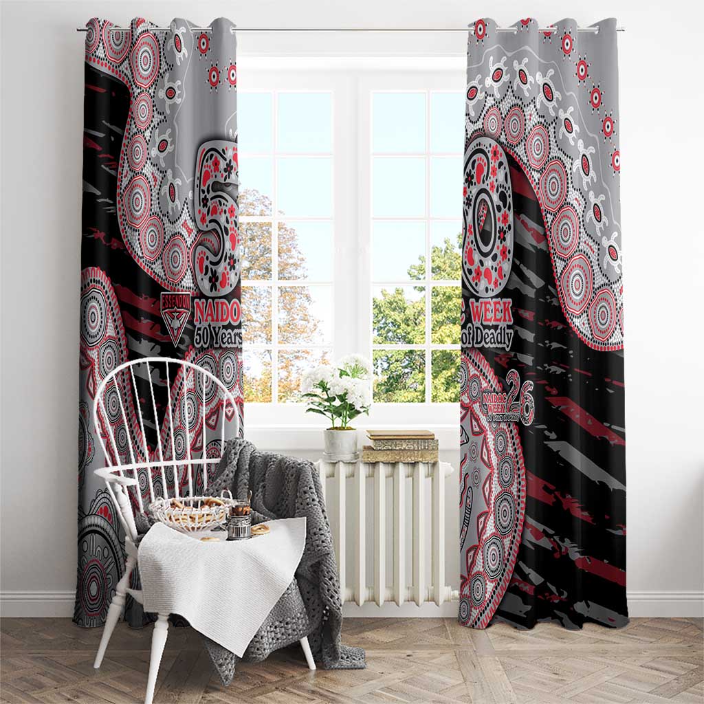 Essendon Bombers NAIDOC Week 2026 Window Curtain Australian Aboriginal Dot Art Dreamtime Pattern Style